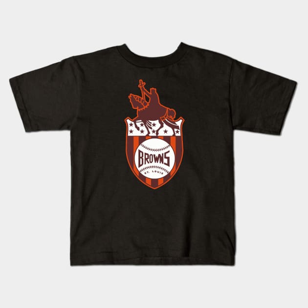 Defunct St. Louis Browns Baseball Kids T-Shirt by LocalZonly